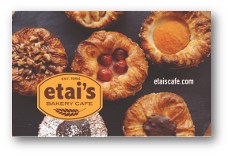 Etais Bakery logo over an image of croissants and other baked goods.